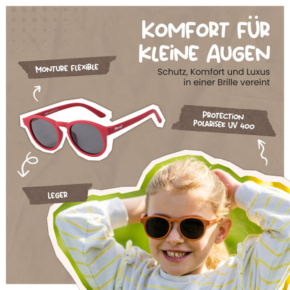 Maesy Faela Kindersonnenbrille für 3-6 Jahre - UV400 polarisierter Schutz - Flexibler und flexibler Rahmen - Sichere und bequeme Kindersonnenbrille für Kleinkinder