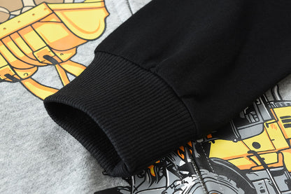CM-Kid Hoodie Boys Hoodie Zipper Sweat Jacket Long Sleeve Children Cotton Hooded Jacket Warm Tops Size 92-122 