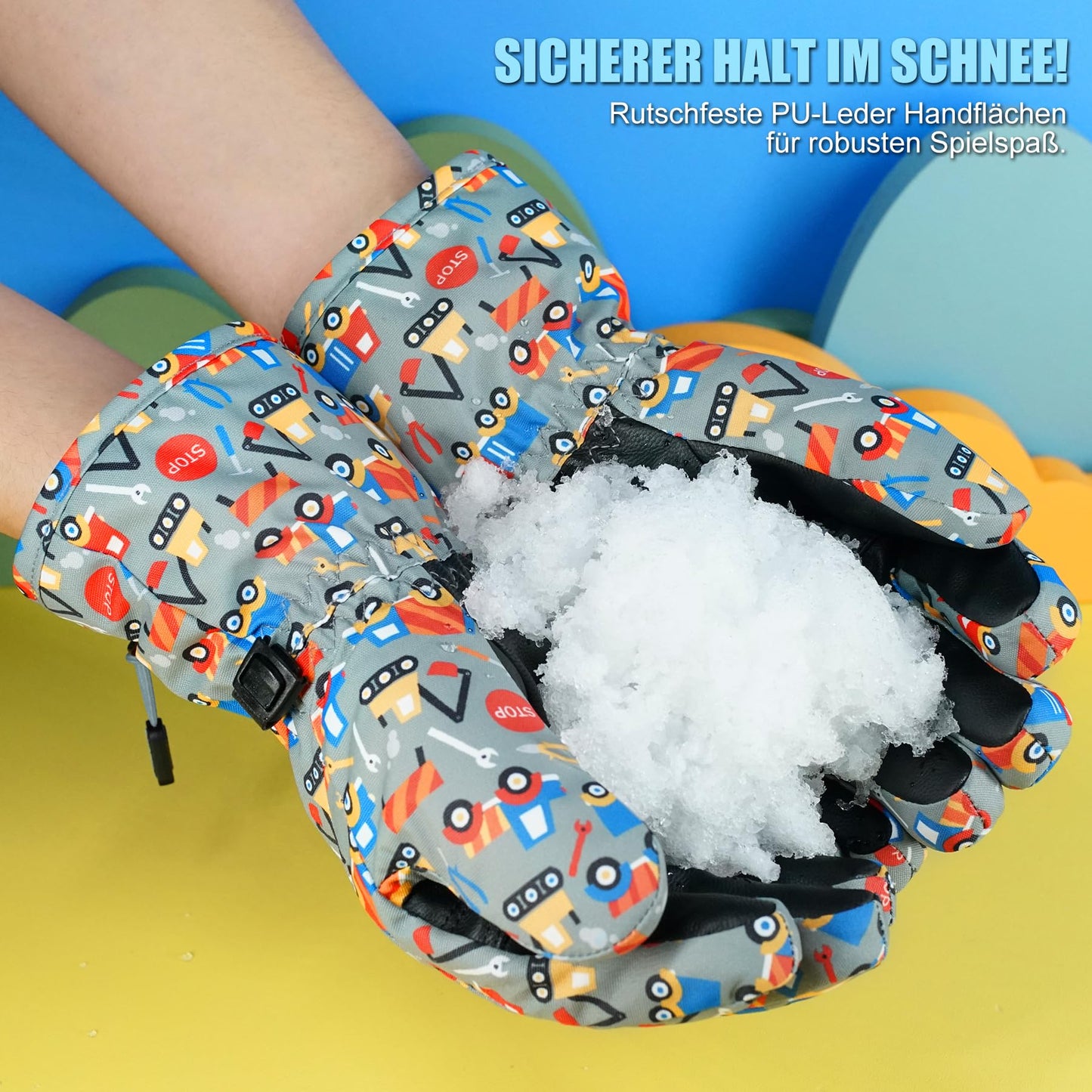 Andake Children's gloves, windproof, waterproof, warm winter gloves, skiing, outdoor sports, riding gloves, boys and girls