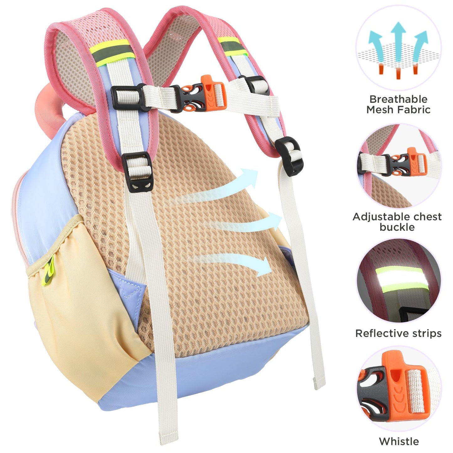 Kinderrucksack Mädchen 30cm Rucksack Kleinkind Kinderrucksack für 2-4 Jahre Kinder kindergartenrucksack Mini Tagesrucksack Reisetasche - Rosa Erdbeere