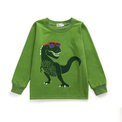 Dinosaurier-Pyjamas für Jungen, lange Nachtwäsche aus Baumwolle, Pyjamas für Kinder