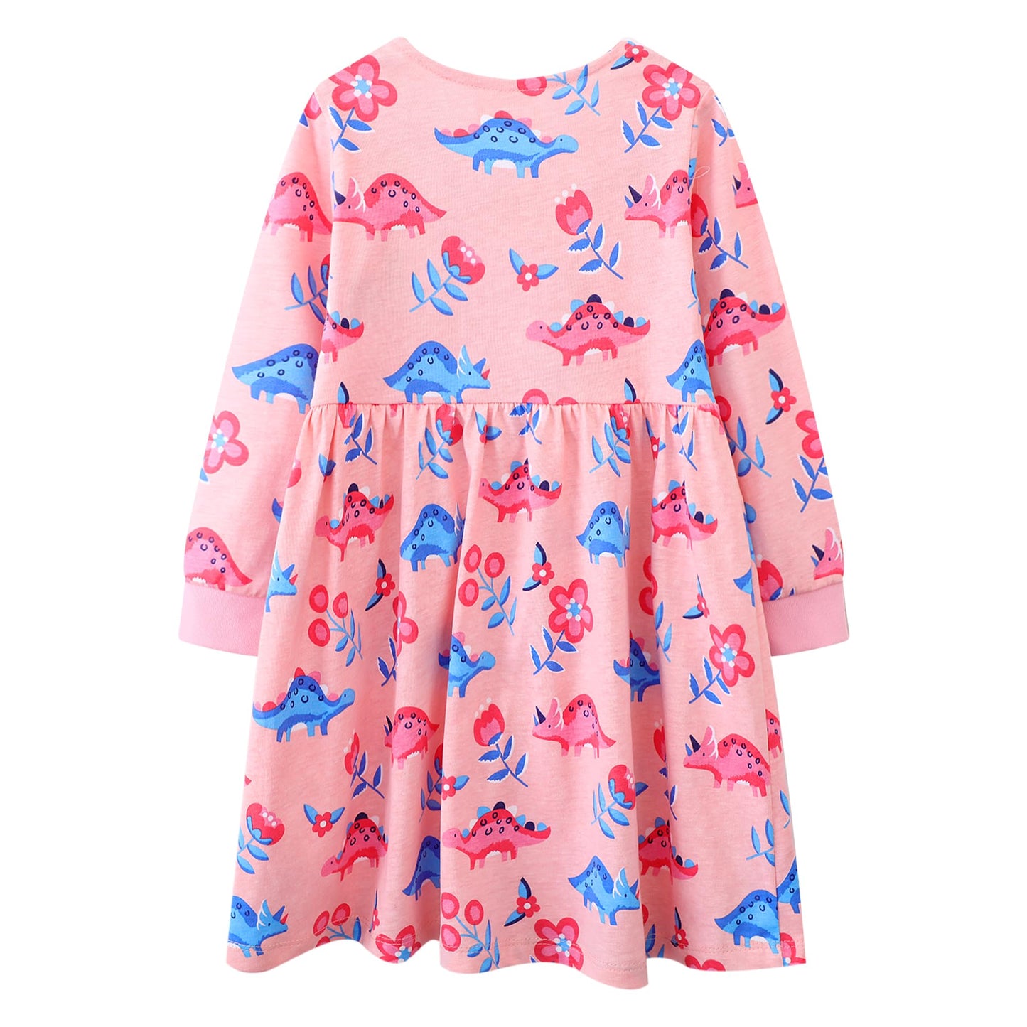 FILOWA Kleider für Mädchen Kinder Einhorn Blumen Stickerei Herz Druck Tier Sommerkleid Cartoon Kinderkleider Embroider Baumwolle Mädchenkleid Lange/Ärmellos Lässige Geburtstag Kinderkleidung,Gr.92-128