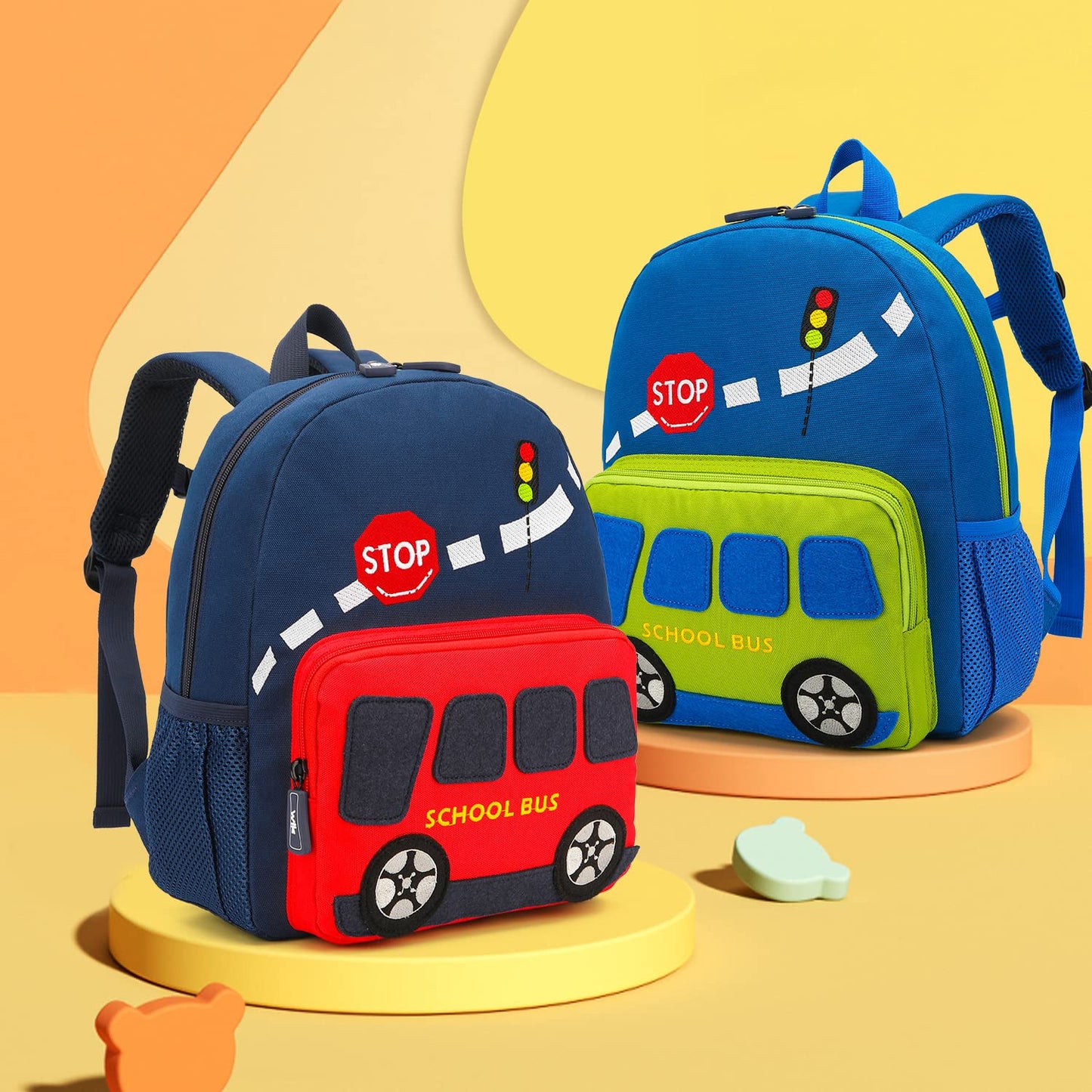 willikiva Car Dinosaur Toddler Kids Backpack for Boys and Girls Kids Waterproof Preschool Bag