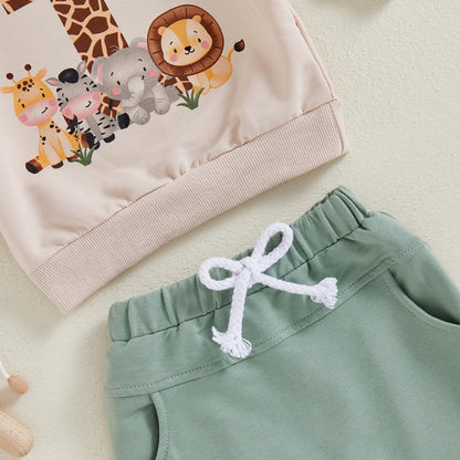 1. Jahr Geburtstag Outfit Baby Junge Kleidung Set Langarm Sweatshirt und Hose Kleidung Sets für Jungen
