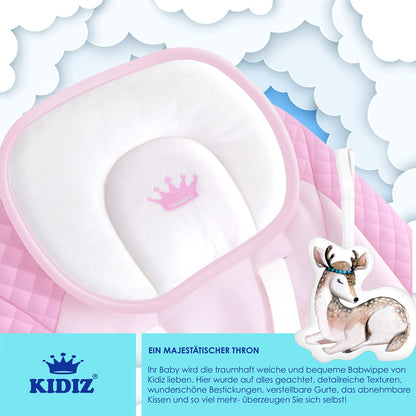 KIDIZ® Baby Rocker Baby Swing with 5 Speed Settings Foldable Baby Rocker Swing Baby High Chair with Play Arch Toys 5 Soothing Natural Sounds Newborn Anthracite