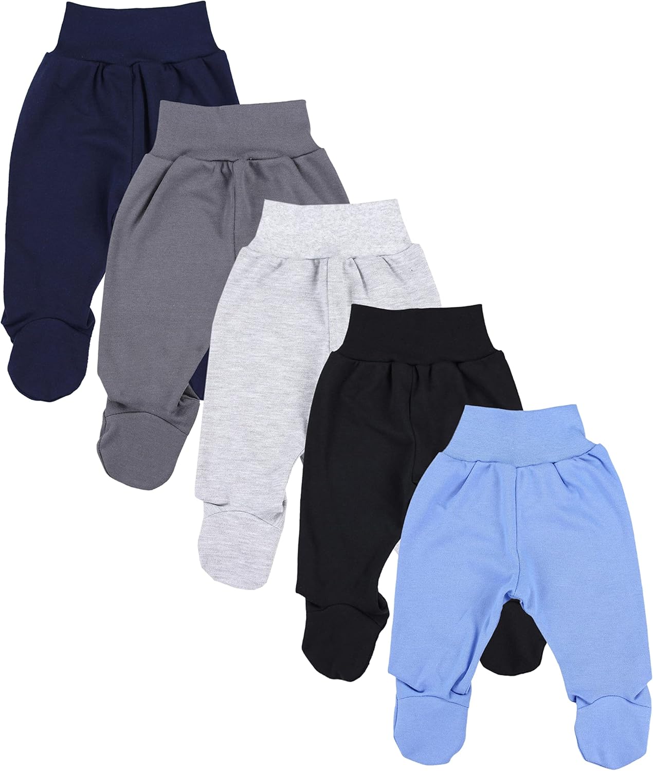 TupTam Baby Unisex Pants with Foot Colourful 5-Pack 