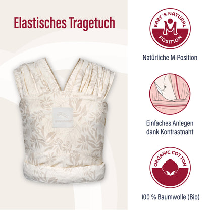 manduca Sling - Babytragetuch - Elastische Babytrage für Neugeborene von der Geburt bis zu 15 kg - Bio-Baumwolle - GOTS zertifiziert