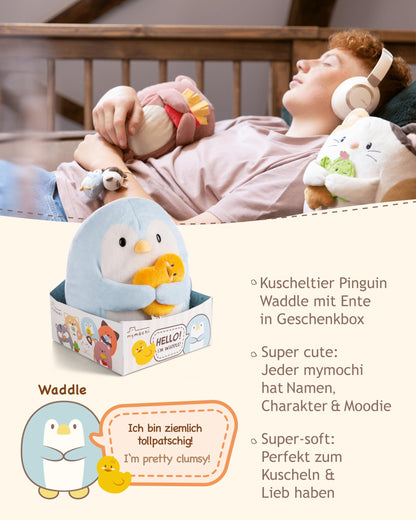 NICI MYMOCHI Fuchs Kuscheltier Geeks 16 cm mit Videospiel in Geschenkbox 11x12x6,5 cm, Flauschiges Stofftier zum Kuscheln, Spielen und Liebhaben - 61151