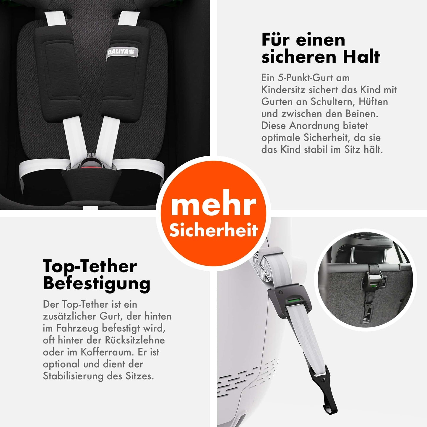 Daliya® Kindersitz ROTAZIONE | I-SIZE 40-150 cm | 8 Pos. | Isofix | (SIP) | Top Tether | 360° | 5 Punkt Gurt | Gruppe 0+ / I/II/III 0-36 KG | Neueste Zulassungs UN ECE Reg. 129 (Beige) - Meloni2
