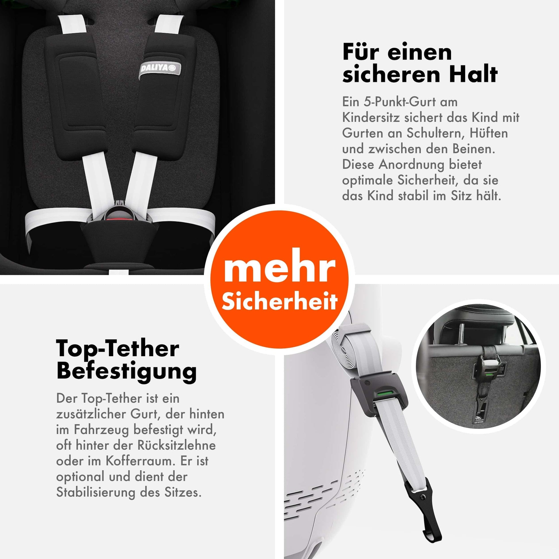 Daliya® Kindersitz ROTAZIONE | I-SIZE 40-150 cm | 8 Pos. | Isofix | (SIP) | Top Tether | 360° | 5 Punkt Gurt | Gruppe 0+ / I/II/III 0-36 KG | Neueste Zulassungs UN ECE Reg. 129 (Beige) - Meloni2