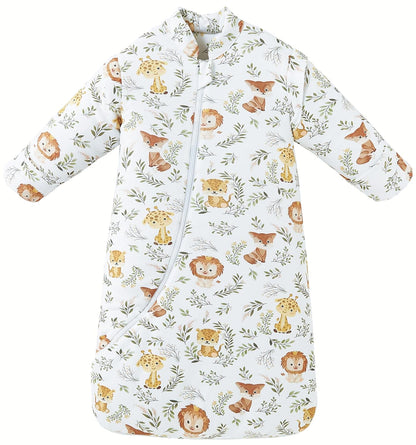 Chilsuessy Baby Sleeping Bag Winter, Removable Sleeves, Warm Lined 3.5 Tog Winter Sleeping Bags, Boys/Girls Sleeping Bag for Toddlers from 6 Months to 6 Years