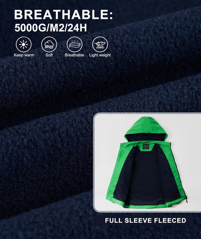 YoungSoul Children's Waterproof Rain Jacket with Removable Hood