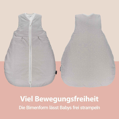 LaLoona Baby Sleeping Bag, Sleeveless, All-Year Baby Sleeping Bag (TOG 3.0) for Autumn, Winter and Transition, 100% Cotton, Oeko-Tex Standard 100 & EN 16781 Tested, Dots Beige