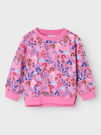 NAME IT Girls' Nmfnirana LS Loose Sweat Pb Sweatshirt