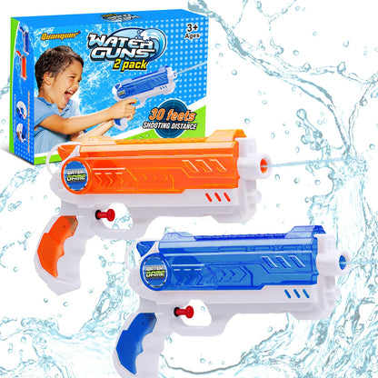 Quanquer Wasserpistole Kinder 280ML wasserpistolen mit 9 Meter Reichweite Outdoor Garten Strand Sommer Party Schwimmbad Spiele Spielzeug für Jungen Mädchen （2 Pack）