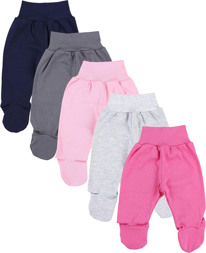 TupTam Baby Unisex Pants with Foot Colourful 5-Pack 