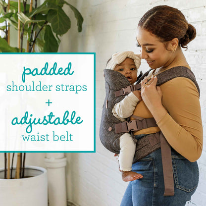Infantino Flip Advanced 4-in-1 Babytrage, Ergonomisch, Umwandelbar, mit Blickrichtung Nach Innen und Außen, Vorne und Hinten Tragbar für Neugeborene bis Kleinkinder von 3,6-14,5 kg, Grau