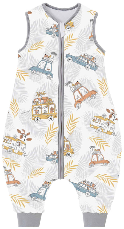 Chilsuessy Baby Sleeping Bag with Legs, 2.5 Tog All-Season Sleeping Bag (CPC Certification) for Infants, Children, Dinosaur Park, 80 cm, Baby Height 90–100 cm