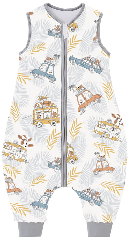 Chilsuessy Baby Sleeping Bag with Legs, 2.5 Tog All-Season Sleeping Bag (CPC Certification) for Infants, Children, Dinosaur Park, 80 cm, Baby Height 90–100 cm