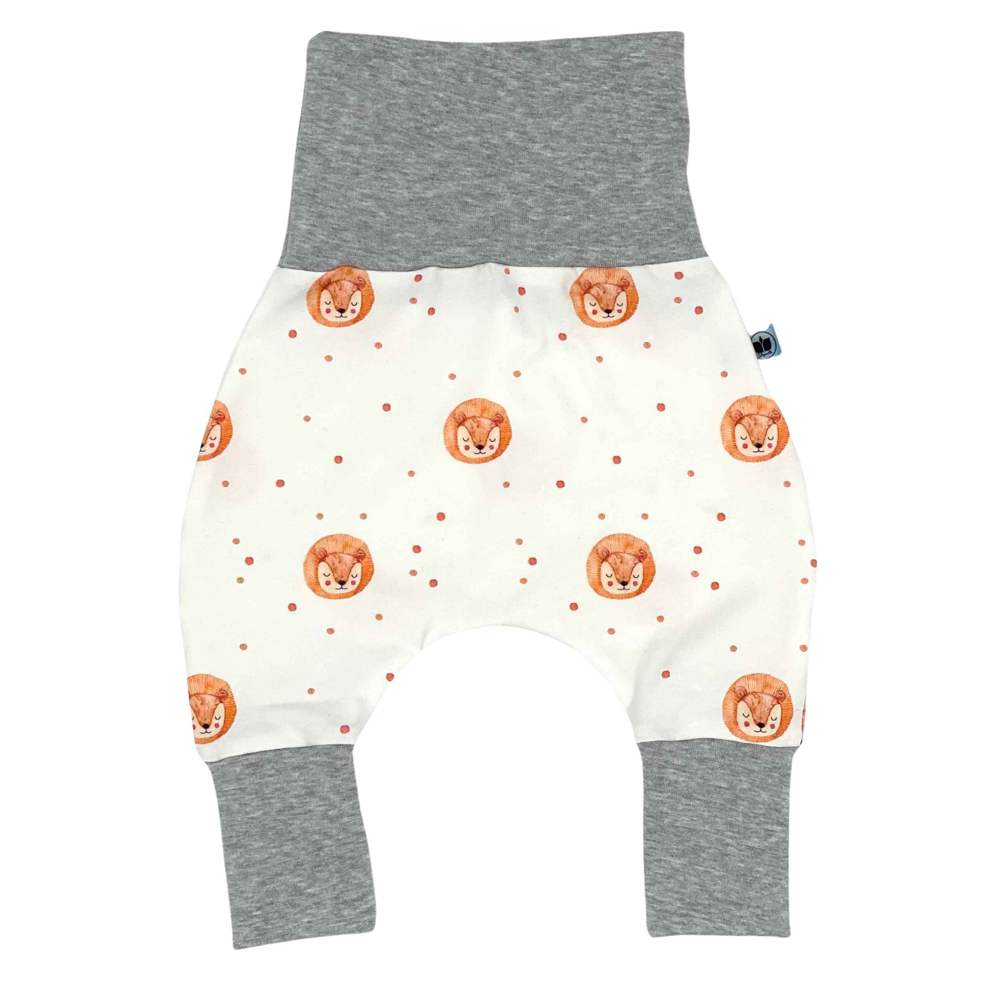 Baby Baggy Trousers, Handmade Cotton Jersey Grow Trousers, Sizes 50-74, 68-86, 92-104, Wide Waistband (Wild Life, 50-74)