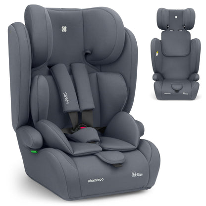KikkaBoo i-Pass, Kindersitz 9–36 kg, Gruppe 1/2/3 Auto Kindersitz für Kinder 76–150 cm (15 Monate – 12 Jahre), i-Size, 13-fach verstellbare Kopfstütze, Schwarz - Meloni2