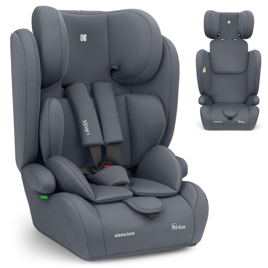 KikkaBoo i-Pass, Kindersitz 9–36 kg, Gruppe 1/2/3 Auto Kindersitz für Kinder 76–150 cm (15 Monate – 12 Jahre), i-Size, 13-fach verstellbare Kopfstütze, Schwarz - Meloni2