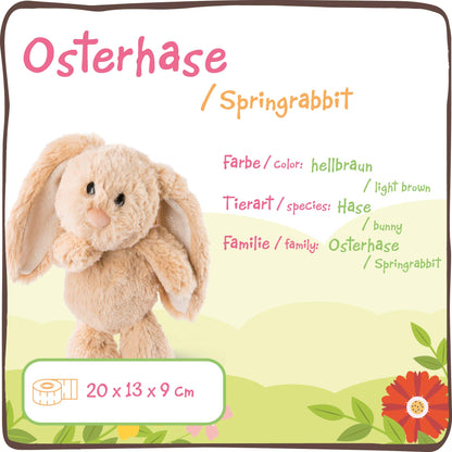 NICI 46333 Kuscheltier Hase Hellbraun 20cm – Plüschtier für Mädchen, Jungen & Babys – Flauschiges Stofftier zum Spielen, Sammeln & Kuscheln – Gemütliches Schmusetier