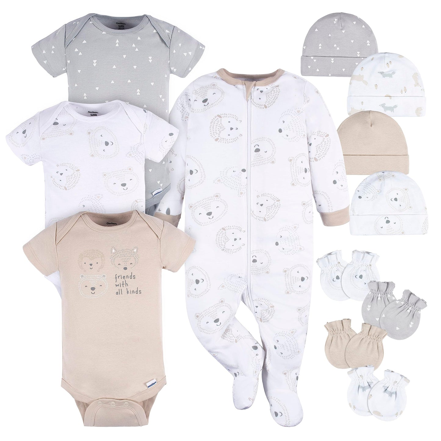Gerber Baby Girls Boys and Girls 12 Piece Layette Gift Set 12-Piece Layette Clothing Set (Pack of 12)