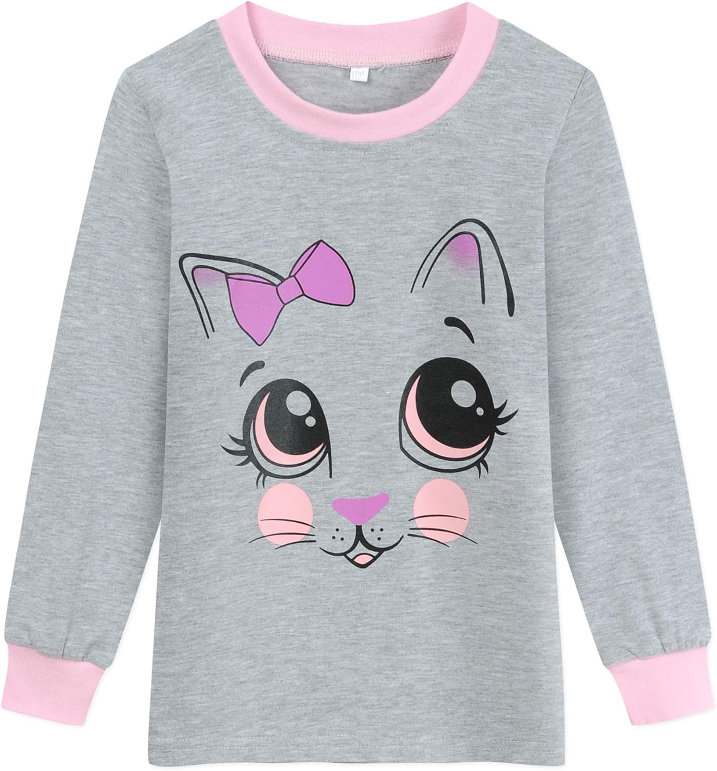 EULLA Kinder Schlafanzüge Mädchen Langarm Winter Pyjama Set Baumwolle Meerjungfrau Einhorn Prinzessin Katze Dino Zweiteilig Nachtwäsche 92 98 104 110 116 122