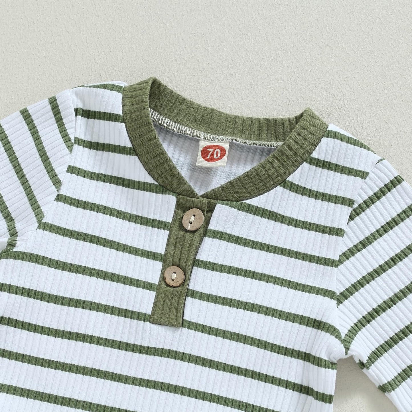 JiAmy Baby Boys' Clothing Long Sleeve Striped Bodysuit Romper + Trousers Outfit Set Newborn Soft Cotton Baby Clothing 0-24 Months