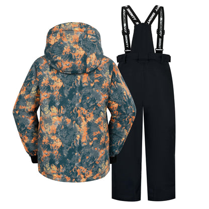 SMONTY SNOWER Boys' Snowsuit with Removable Hood, Ski Suit, Extra Warm, Winter Suit