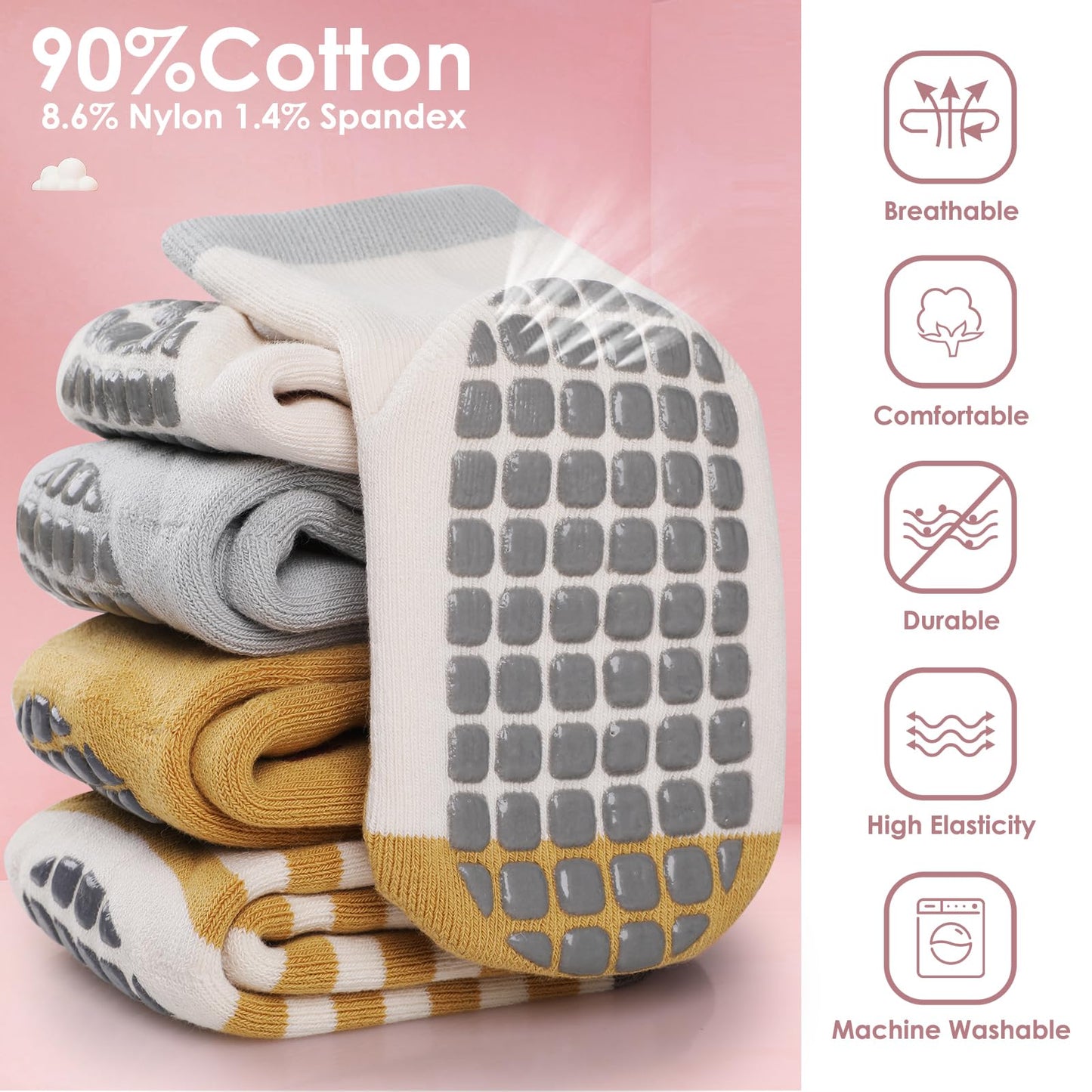 Simpeak Baby Socks, ABS Socks, Non-Slip Baby Socks, Non-Slip Baby Socks, Boys and Girls, Stopper Socks, Baby 0-36 Months