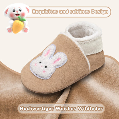 IceUnicorn Baby's Crawling Shoes, Winter First Walking Shoes, Baby Lined Leather Shoes, Soft Leather, Suede Soles, Leather Slippers