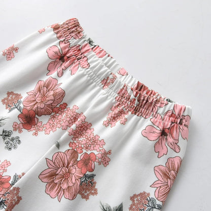 Baby Mädchen Kleidung Langarm Rüschen Tops und Blumen gedruckt Hosen Kleinkind Baby Mädchen Outfits Sets