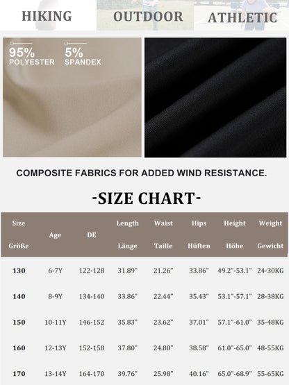 CAMLAKEE Hiking Trousers Children's Waterproof Trekking Trousers Boys Outdoor Trousers Boys Cargo Trousers