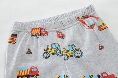 Dinosaurier-Pyjamas für Jungen, lange Nachtwäsche aus Baumwolle, Pyjamas für Kinder