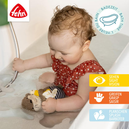 Fehn Badetier Schildkröte Badeschwamm – Kuscheltier Baby Badespielzeug für die Badewanne - Stoff Wasserspielzeug für den Badespaß – Badewannenspielzeug für Babys und Kleinkinder ab 0+ Monaten