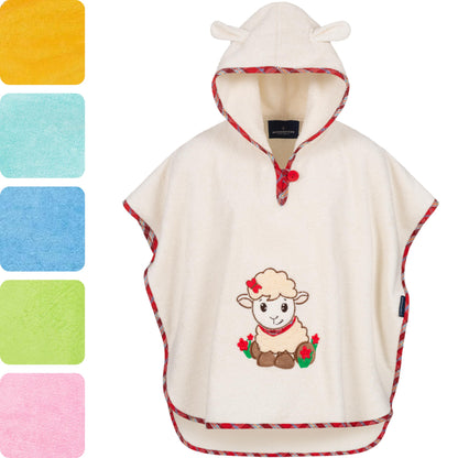 Morgenstern Bath Poncho Children's Baby Girls Boys 100% Cotton Oeko-Tex Baby Bath Towel Hooded Towel Bathrobe Terry Cloth