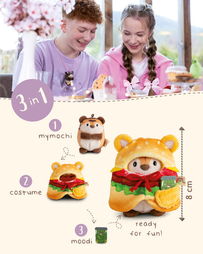 NICI Kuscheltier Küken Tschieps 8cm mit Chilisoße & Hähnchenkeulekostüm in Geschenkbox - gelb - Stofftier aus weichem Plüsch, Plüschtier zum Kuscheln und Spielen, für Kinder & Erwachsene - 61653