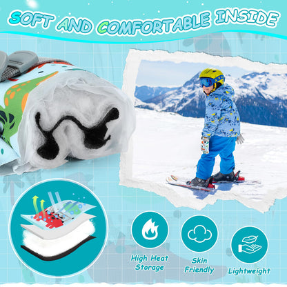 CYCLESPEED Kinder Winddicht Winterhandschuhe Warm Skihandschuhe Wasserdicht für 4-12 Jahre Mädchen Jungen Fahrradhandschuhe Outdoor Snowboarding
