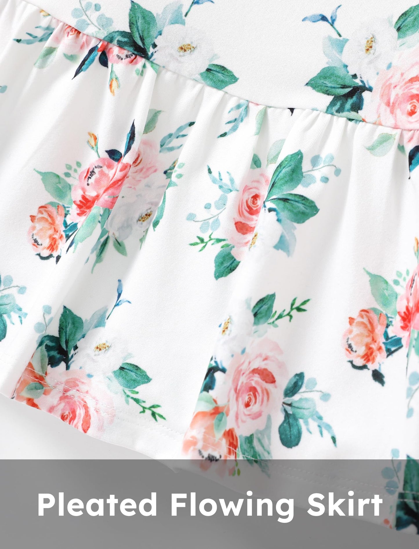 PATPAT Baby Mädchen Kleid Set, Packung mit 2 Süßes Sommerkleider Ärmellos Rüschen Prinzessin Kleider Kurze Ärmel, Kleinkind A-Linien-Kleid für Hochzeit Geburtstag Party Bankett Urlaub, 3-24 Monate