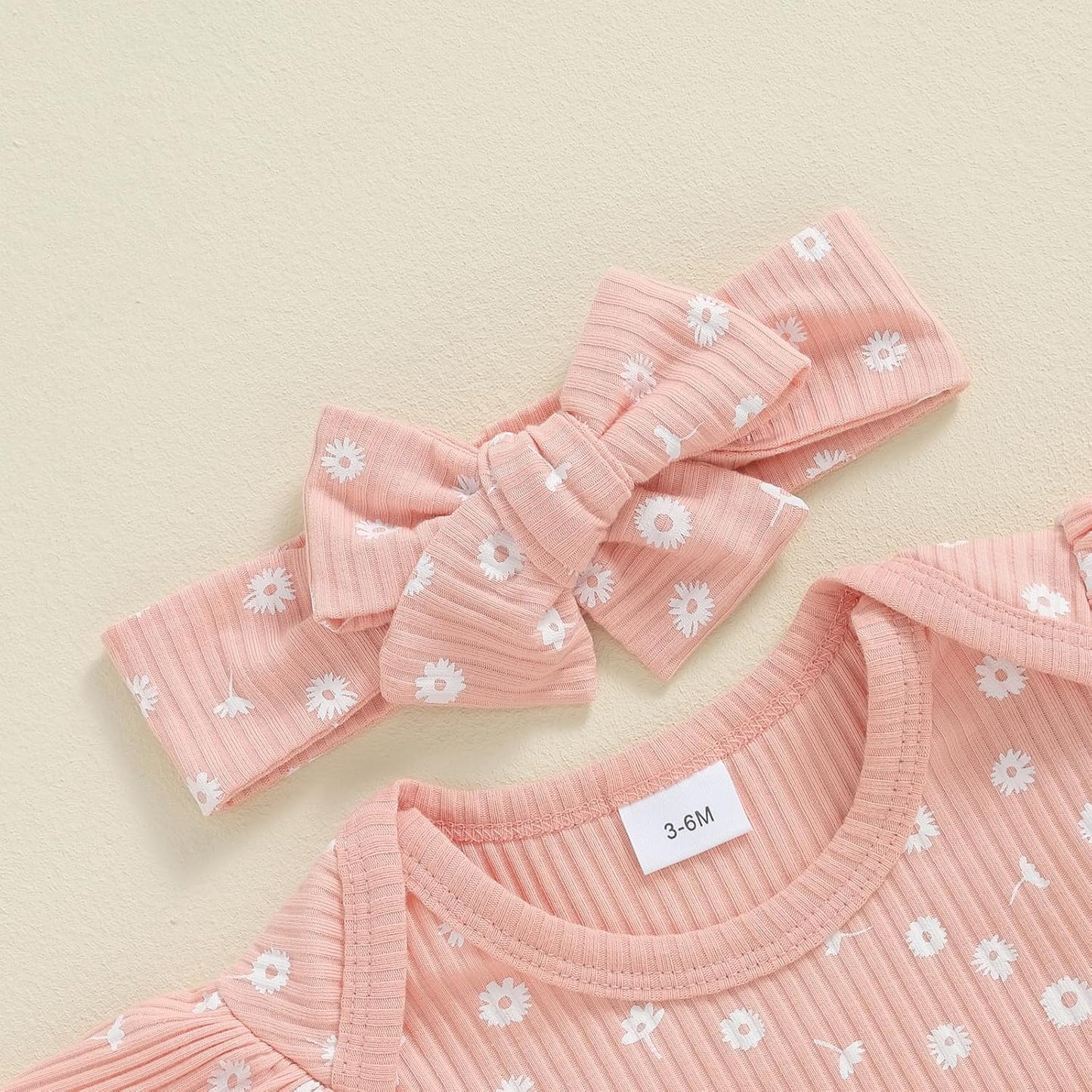 3-teiliges Baby-Mädchen-Sommer-Kleidungsset Rüschen-Kurzarm-Strampler + Rüschen-Shorts + Stirnband Baby-Set Weiches Neugeborenes Ausgehen Outfit