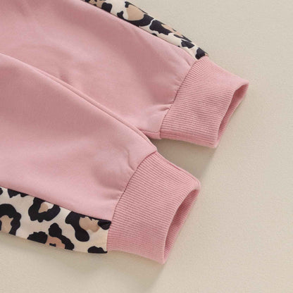 Geagodelia Baby Girl Clothing Outfit Set Long Sleeve Sweatshirt + Leopard Trousers Newborn Soft Baby Set Mama's Mini 2-Piece