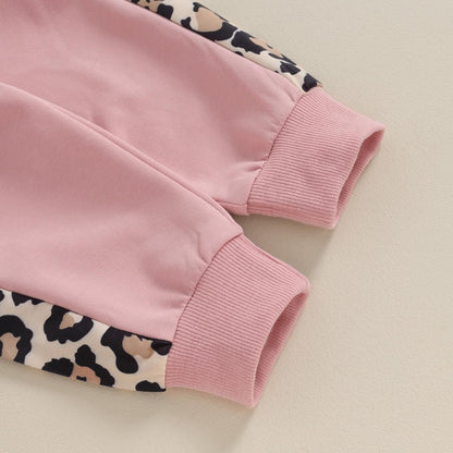 Geagodelia Baby Mädchen Kleidung Outfit Set Langarm Sweatshirt + Leopard Hose Neugeborenen Weiche Baby Set Mama’s Mini 2-teilig