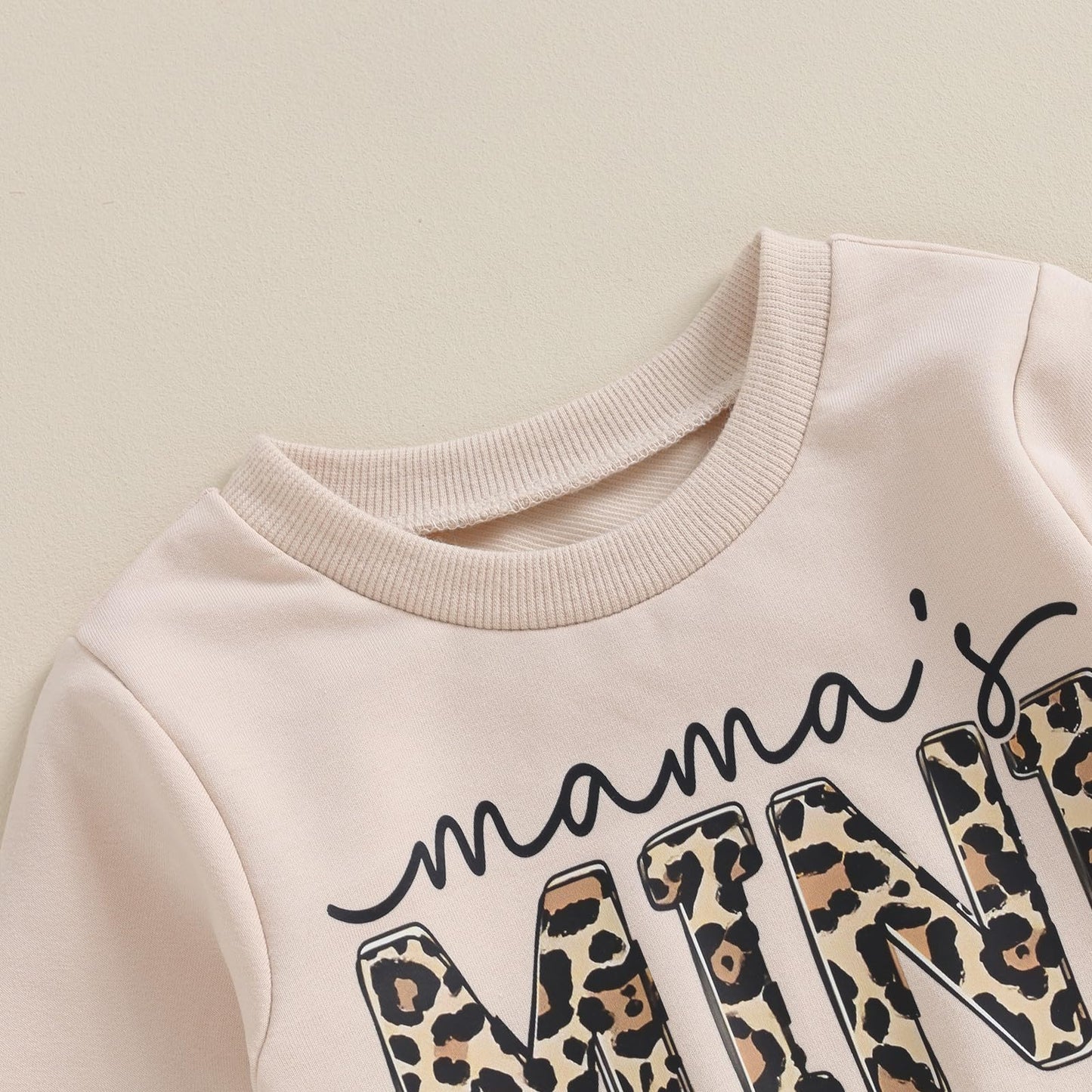 Geagodelia Baby Mädchen Kleidung Outfit Set Langarm Sweatshirt + Leopard Hose Neugeborenen Weiche Baby Set Mama’s Mini 2-teilig