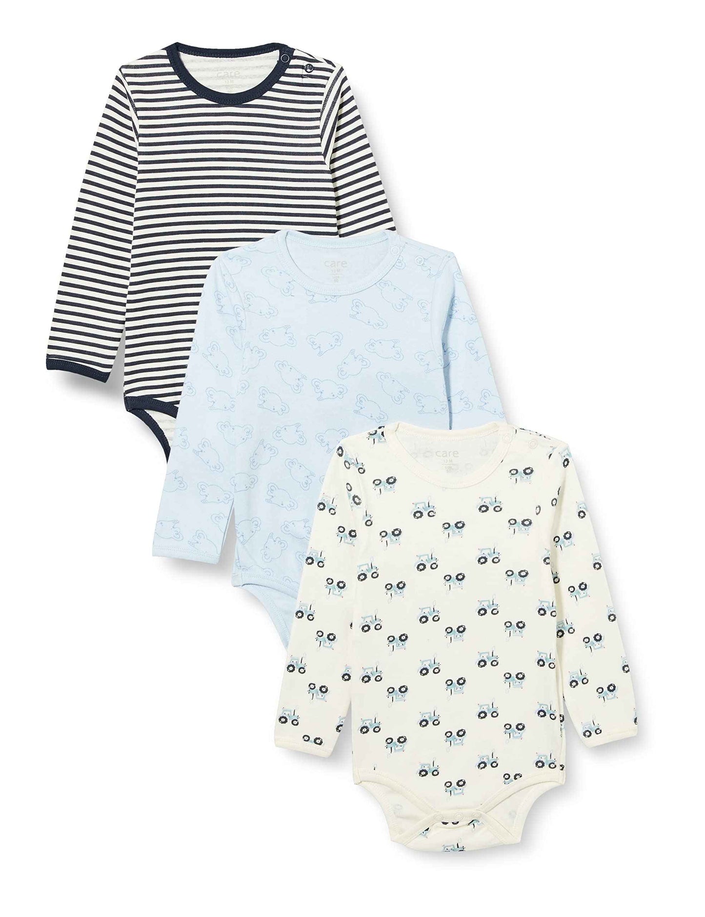 Care Unisex Baby Bodysuit, Long-Sleeved, 100% Cotton (Pack of 3 and 6)