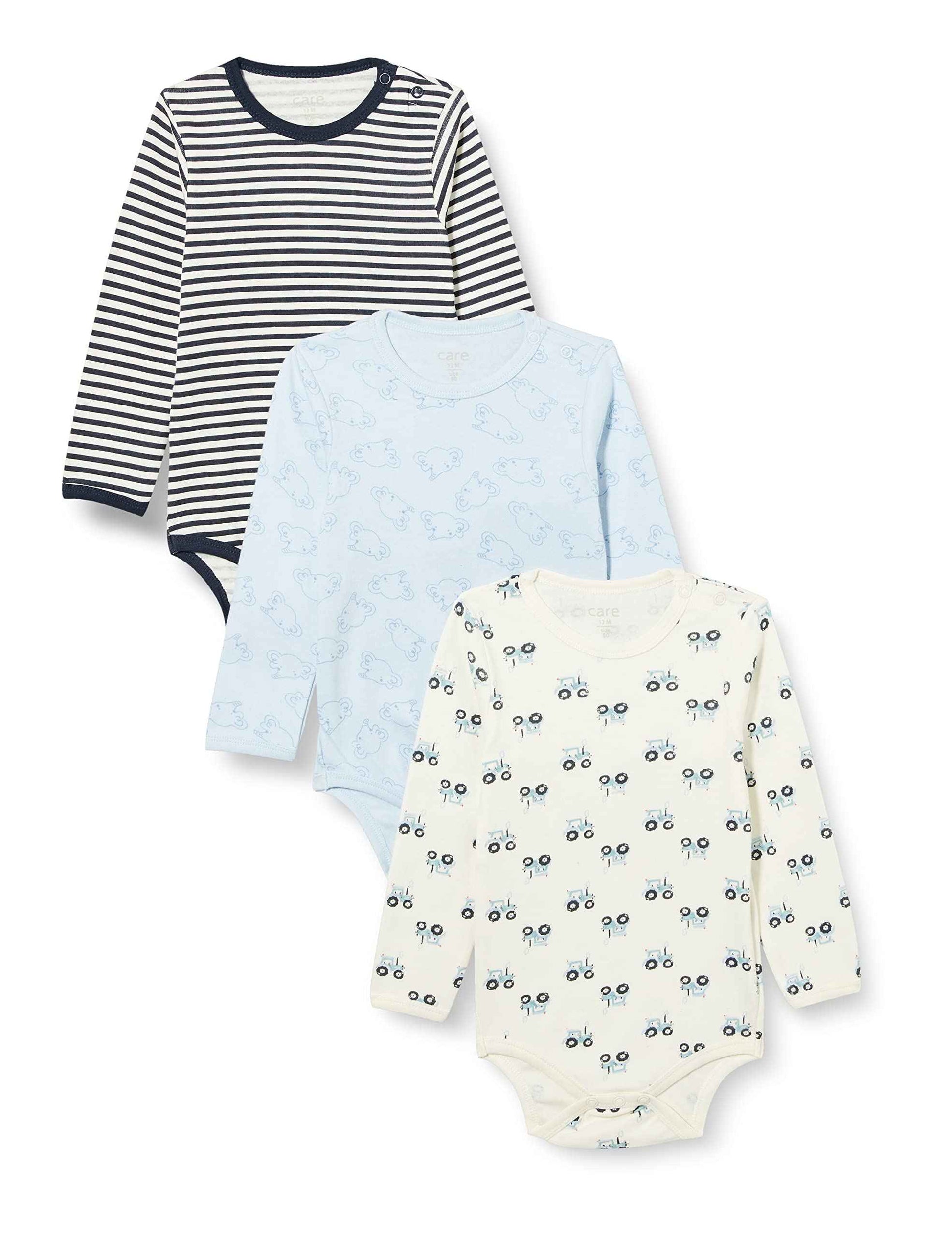 Care Unisex Baby Bodysuit, Long-Sleeved, 100% Cotton (Pack of 3 and 6)