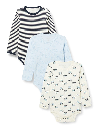Unisex Baby Bodysuit, Langarm, 100% Baumwolle (3er und 6er Pack)