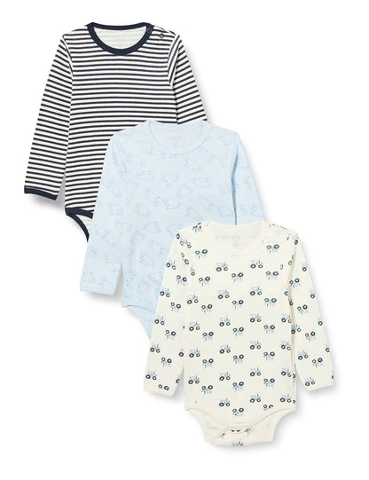 Care Unisex Baby Bodysuit, Long-Sleeved, 100% Cotton (Pack of 3 and 6)
