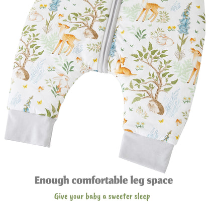 Chilsuessy Baby Sleeping Bag with Legs, 2.5 Tog All-Season Sleeping Bag (CPC Certification) for Infants, Children, Dinosaur Park, 80 cm, Baby Height 90–100 cm